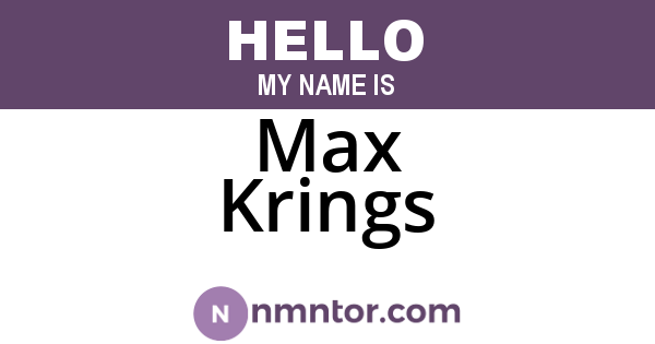 Max Krings