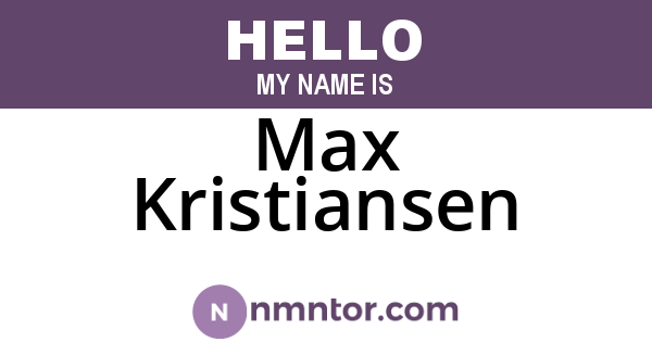 Max Kristiansen