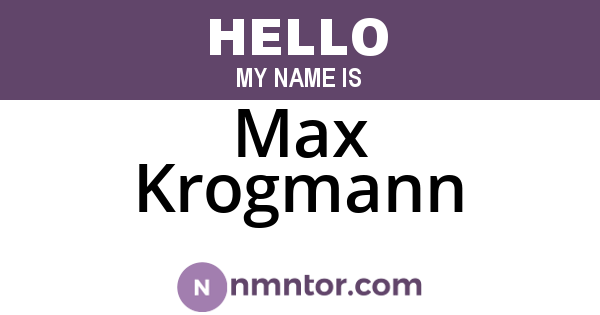 Max Krogmann