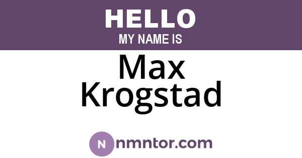 Max Krogstad
