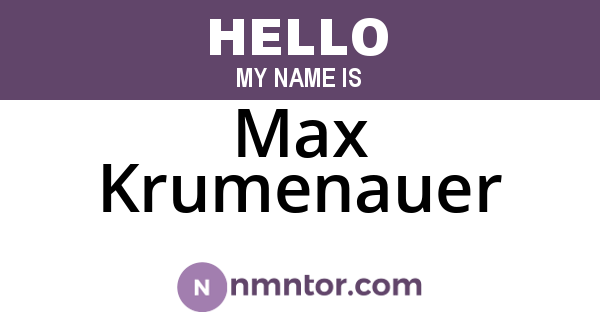 Max Krumenauer