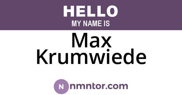 Max Krumwiede