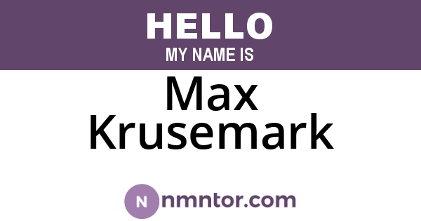 Max Krusemark