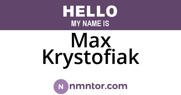 Max Krystofiak