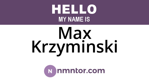 Max Krzyminski