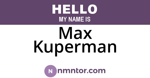 Max Kuperman