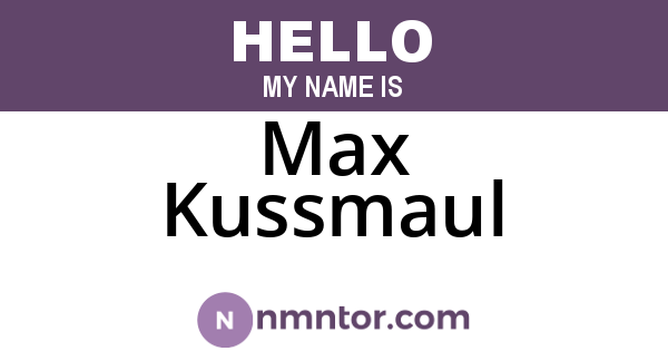 Max Kussmaul