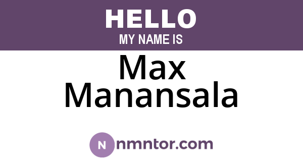Max Manansala