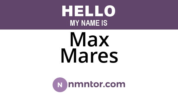 Max Mares