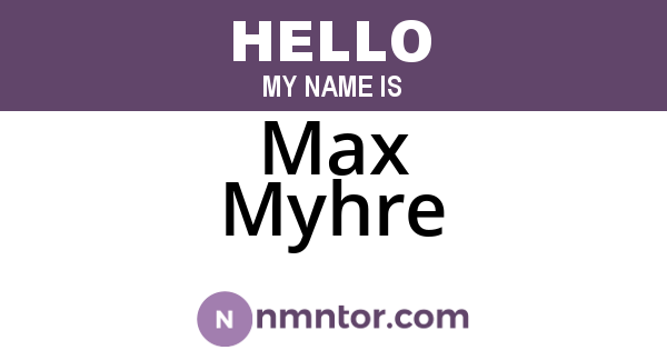 Max Myhre