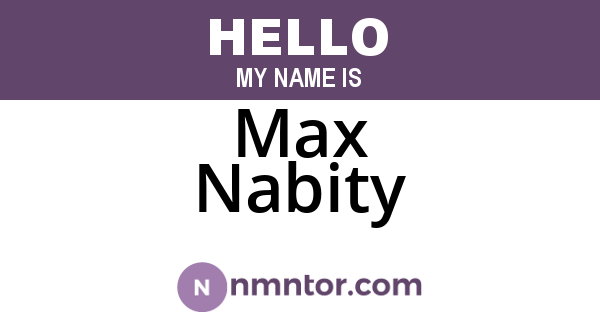 Max Nabity