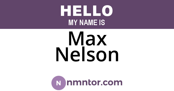 Max Nelson