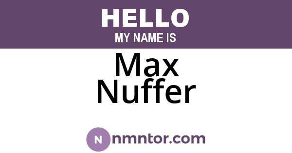 Max Nuffer