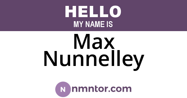 Max Nunnelley