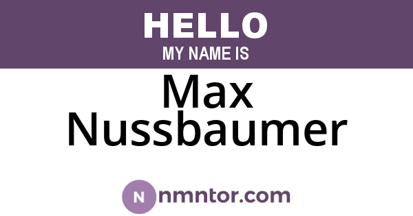 Max Nussbaumer