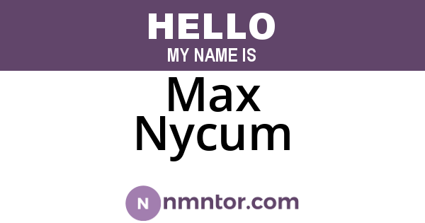 Max Nycum