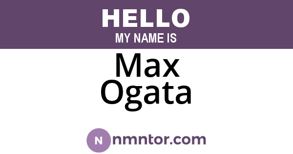 Max Ogata