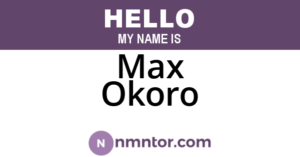Max Okoro