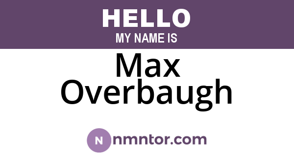 Max Overbaugh