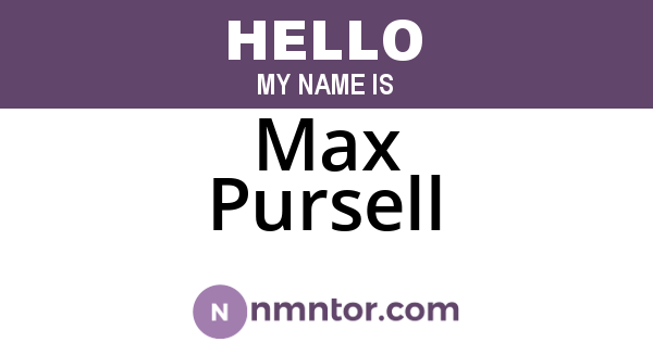 Max Pursell