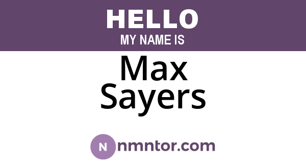Max Sayers