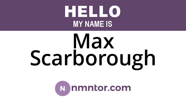 Max Scarborough