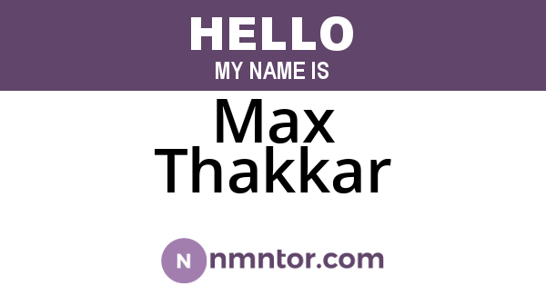 Max Thakkar