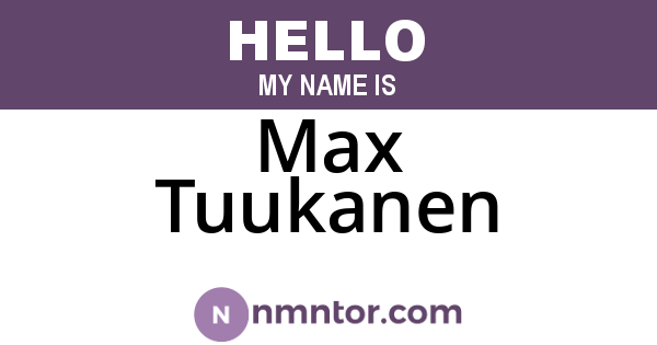 Max Tuukanen
