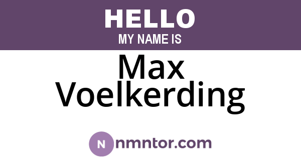 Max Voelkerding