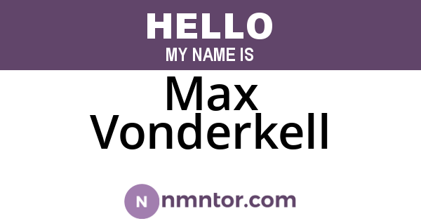 Max Vonderkell
