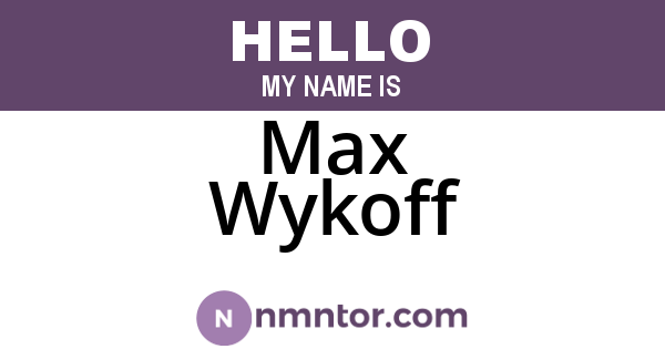 Max Wykoff