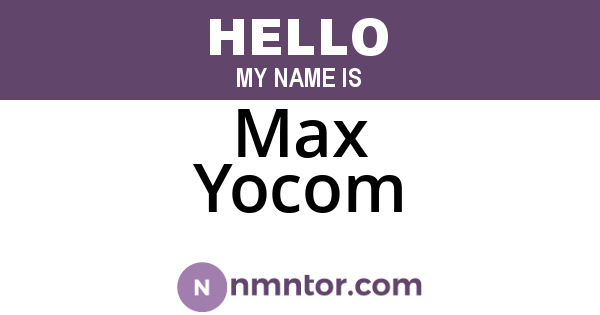 Max Yocom