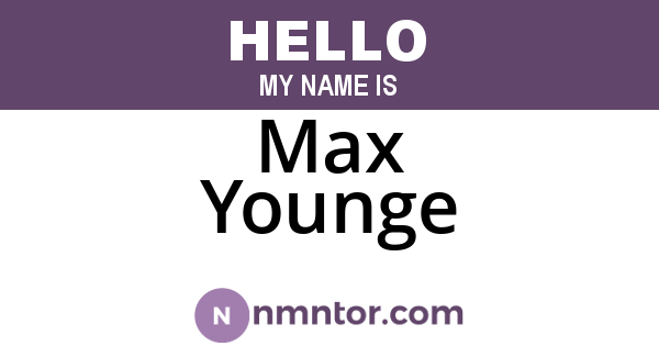 Max Younge
