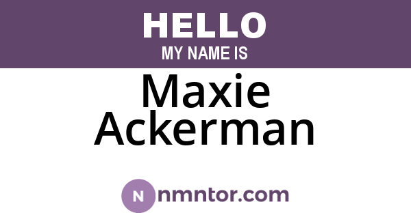 Maxie Ackerman