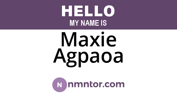 Maxie Agpaoa