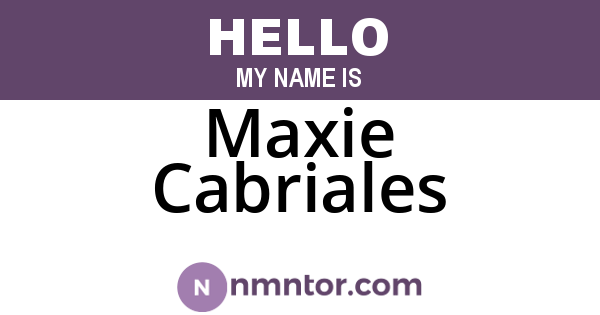 Maxie Cabriales