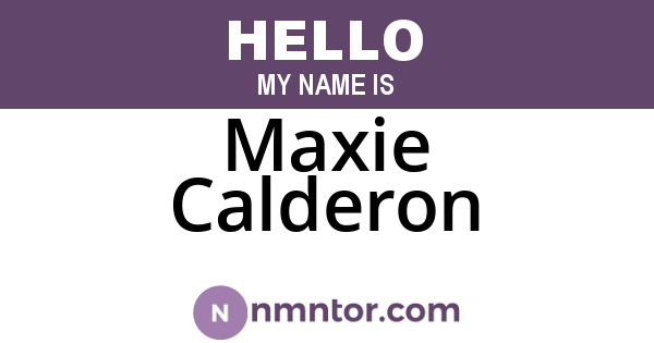 Maxie Calderon