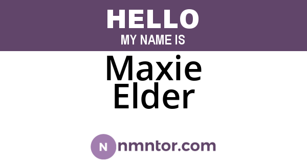 Maxie Elder