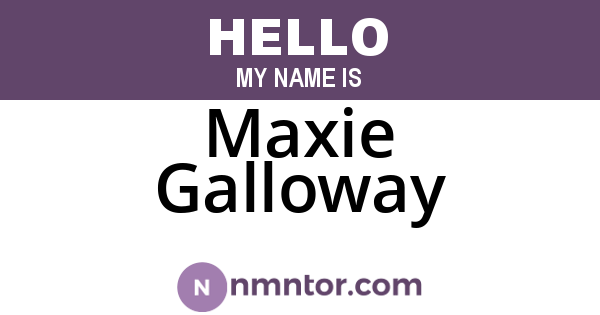 Maxie Galloway