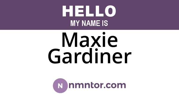 Maxie Gardiner