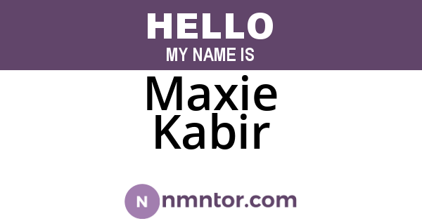 Maxie Kabir