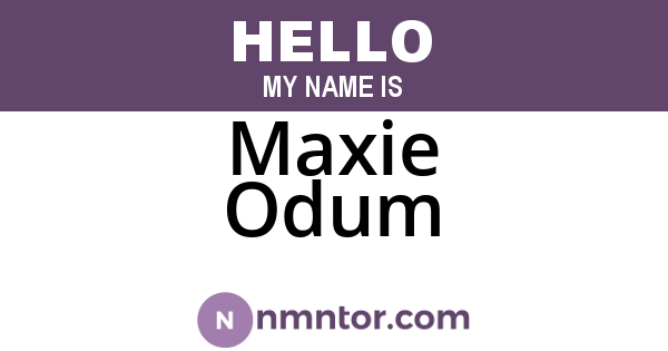 Maxie Odum