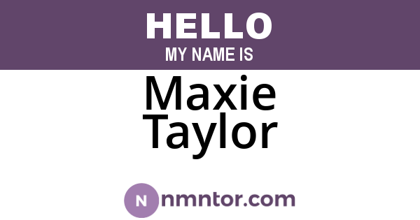 Maxie Taylor