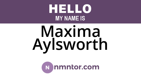 Maxima Aylsworth
