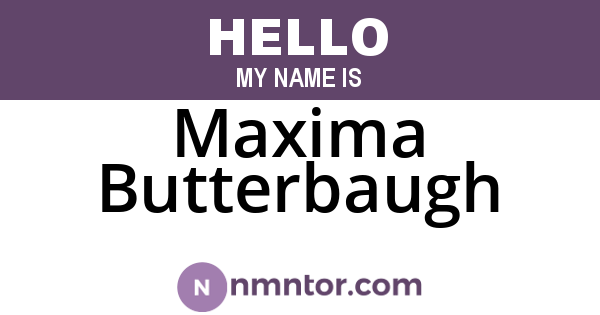 Maxima Butterbaugh