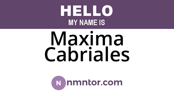 Maxima Cabriales