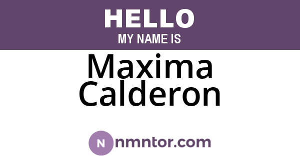 Maxima Calderon