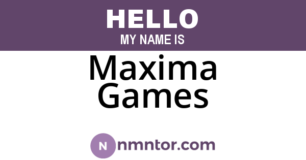 Maxima Games