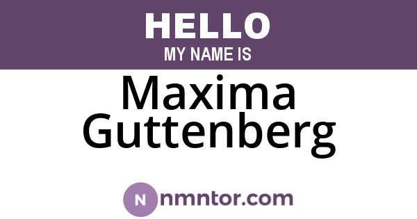 Maxima Guttenberg