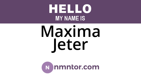 Maxima Jeter